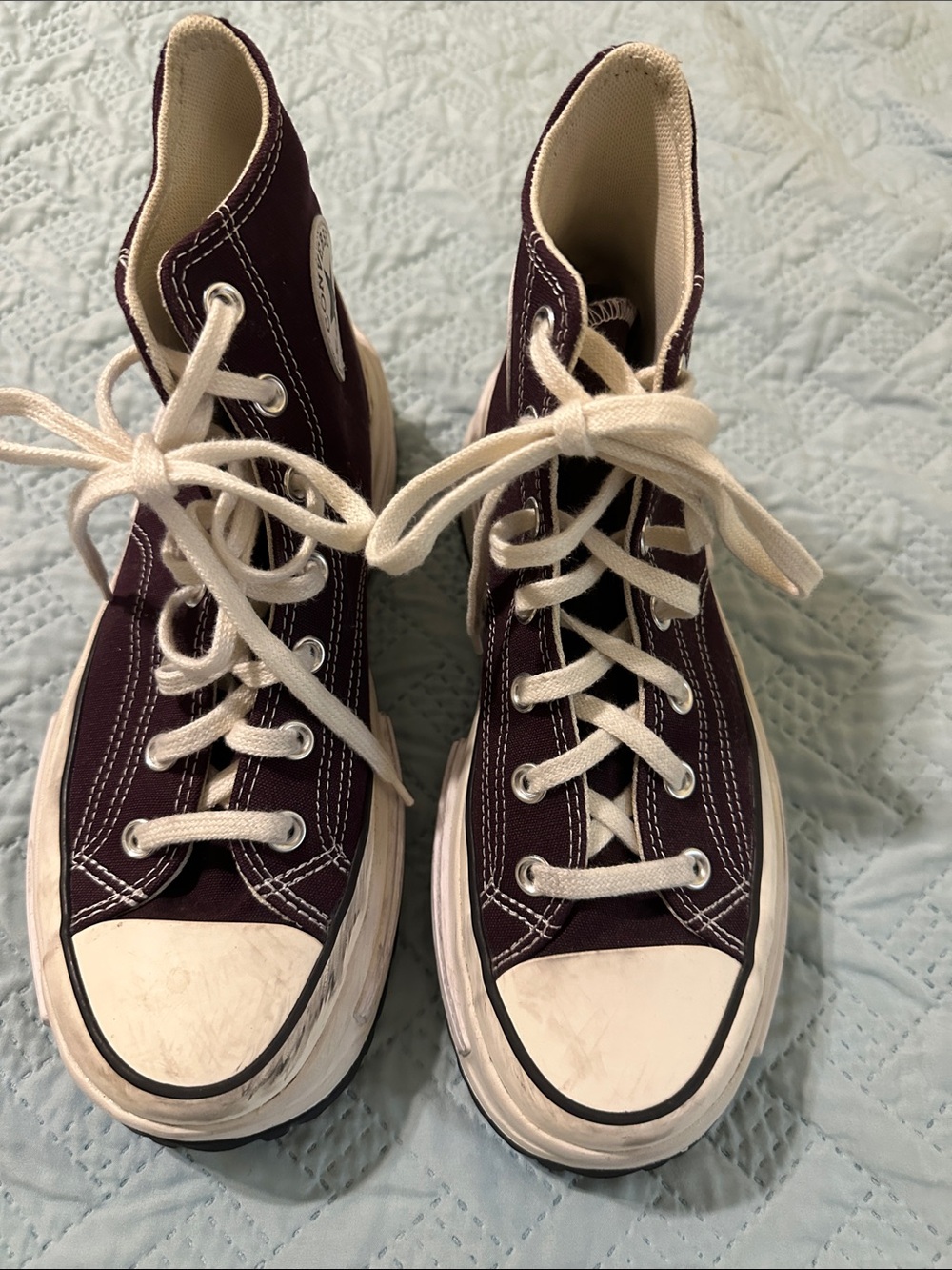 Converse Kids High-Top Sneakers in Dark Purple with White Accents